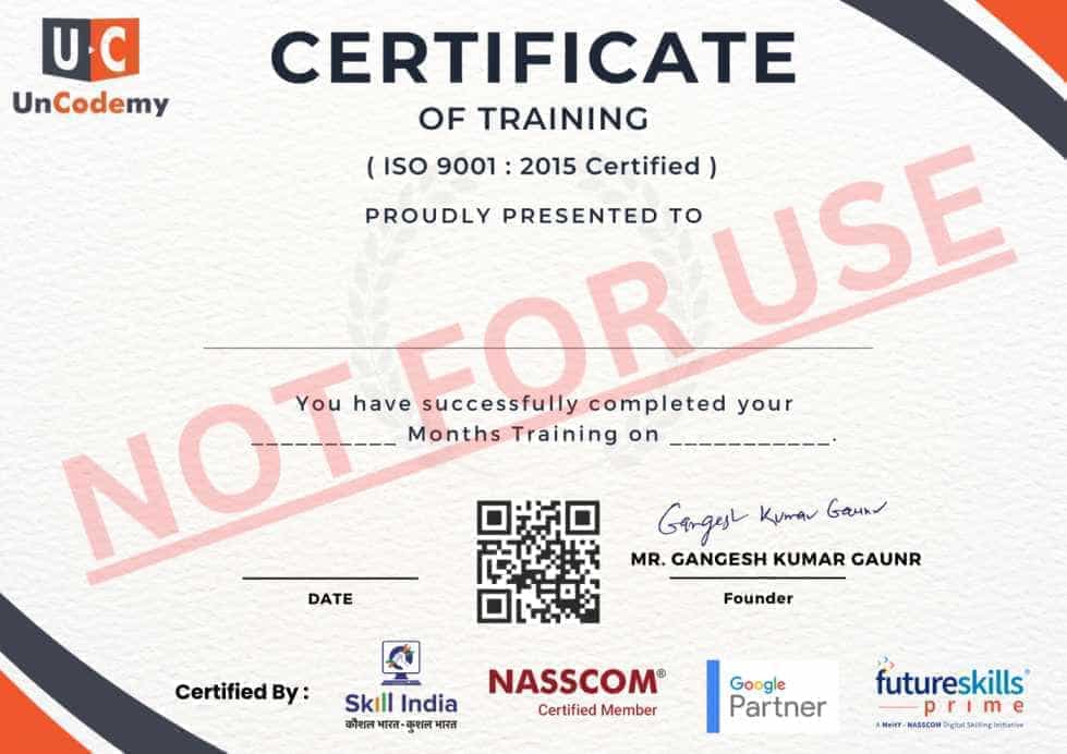 Course completion certificate